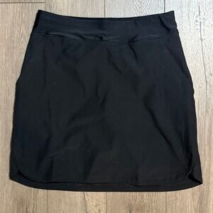 Lands End Womens Black Active Skort Size 6L Athletic Golf Tennis Skirt Pockets